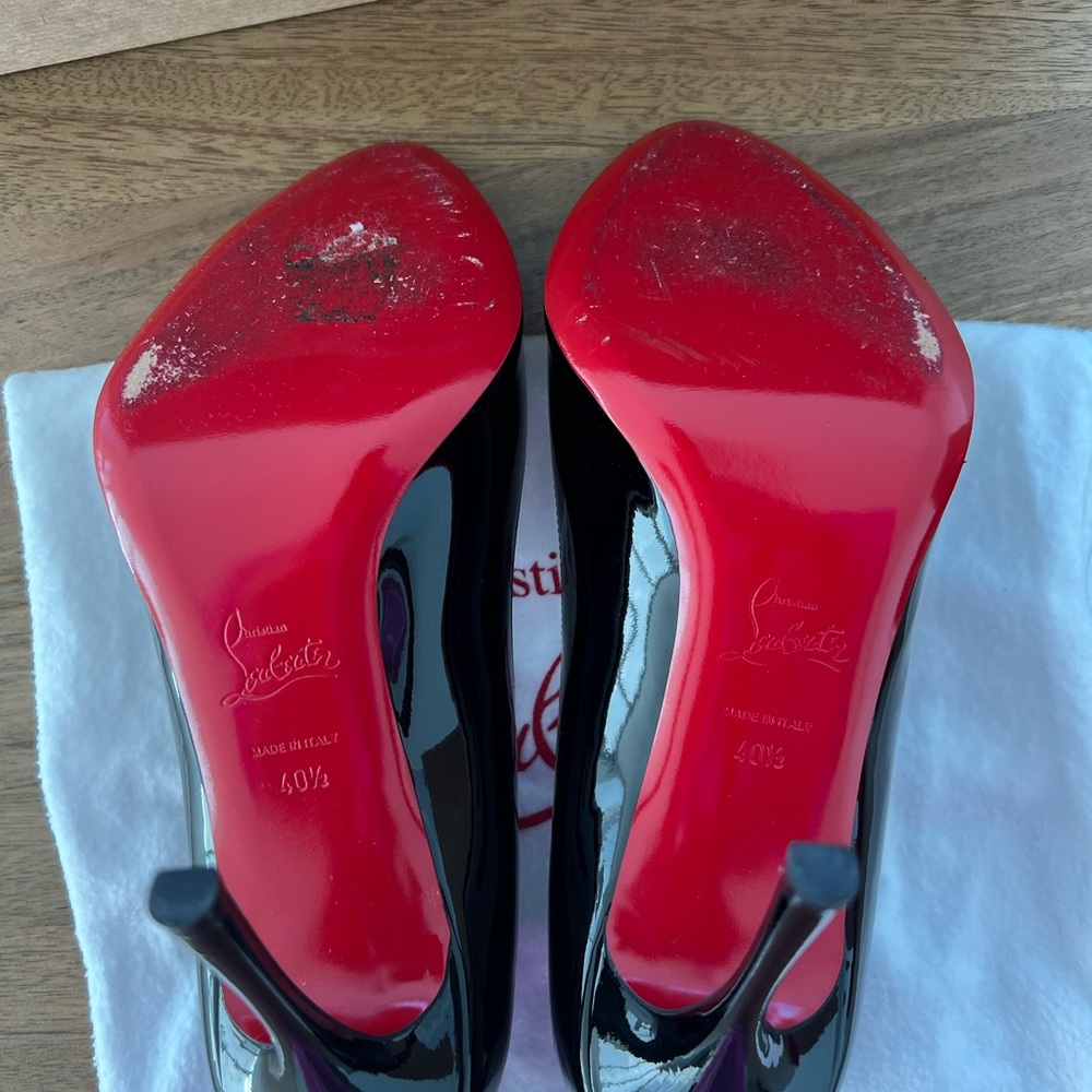 Christian Louboutin Chick Up 100 Patent Leather Pumps - Picture 11 of 11